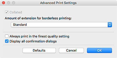 figure: Advanced Print Settings dialog