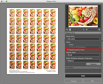 рисунок: Окно Печать образца