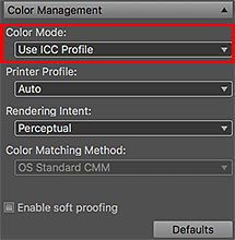 Imagen: Área Configuración (Administración del color)
