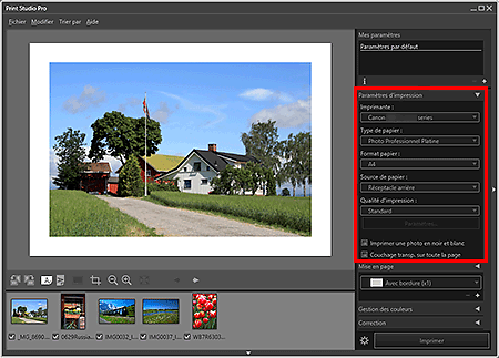 figure&nbsp;:&nbsp;écran principal de Print Studio Pro