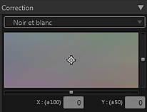 figure&nbsp;: zone de réglage de la tonalité des couleurs noir et blanc