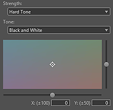 Imagen: Espacio de ajuste del tono de color blanco y negro