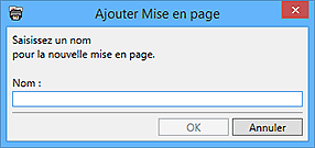 figure : Boîte de dialogue Ajouter Mise en page