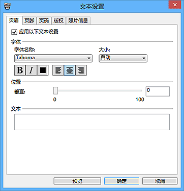 插图：“文本设置”对话框