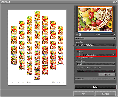 figure: Pattern Print window