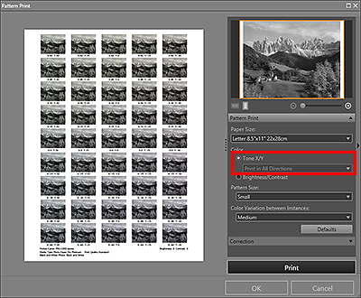 Imagen: Ventana Impresión de patrón