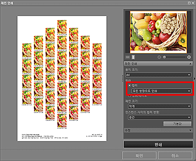 그림: [패턴 인쇄] 창