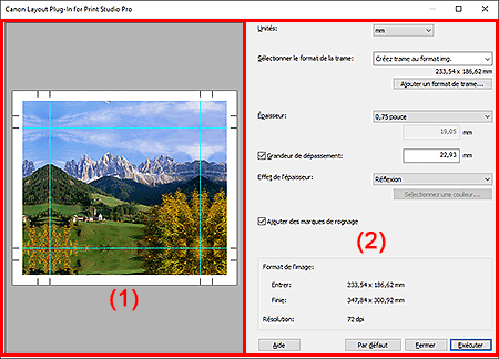 figure : Écran Layout Plug-In for Print Studio Pro