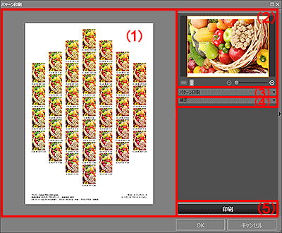 図：パターン印刷ウィンドウ