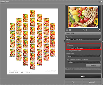 figure: Pattern Print window