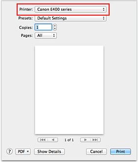 figure:Printer in the Print dialog
