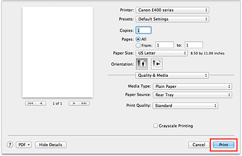 figure:Print in the Print dialog