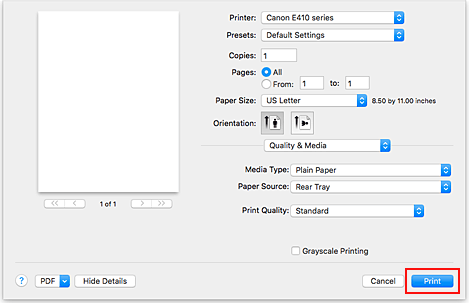 الشكل: طباعة في مربع الحوار طباعة