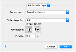 figure&nbsp;: Boîte de dialogue Configuration de la page