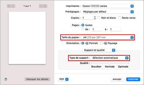 figure : boîte de dialogue Imprimer