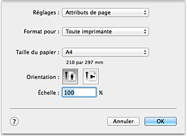 figure : Boîte de dialogue Configuration de la page