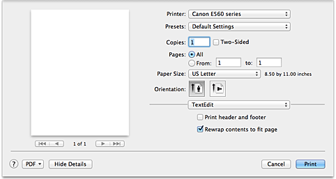 figure:Print dialog