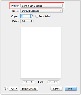 figure:Printer in the Print dialog