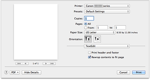 figure:Print dialog