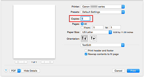 figure:Copies in the Print dialog