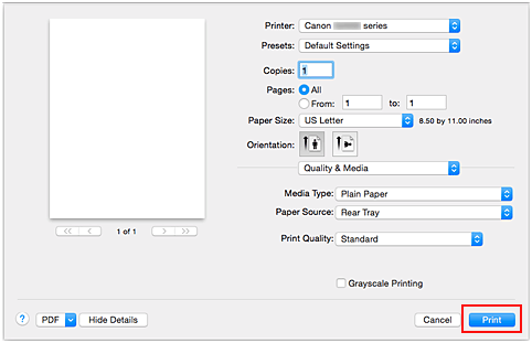 figur: Skriv ut i dialogrutan Skriv ut