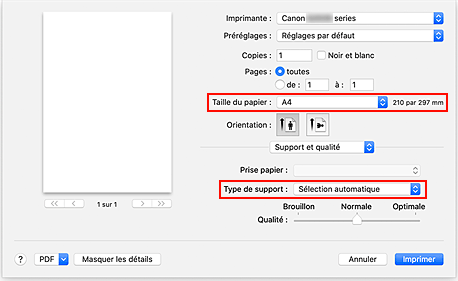 figure : boîte de dialogue Imprimer