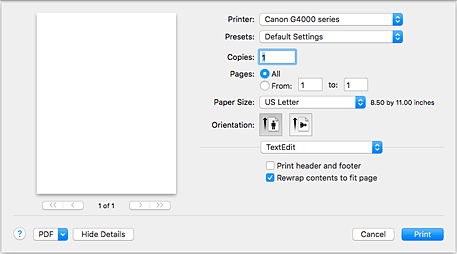 figure:Print dialog