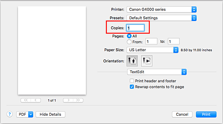 kuva:Tulosteita Tulostus-valintaikkunassa