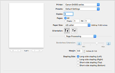 afbeelding: Paginaverwerking in het dialoogvenster Druk af