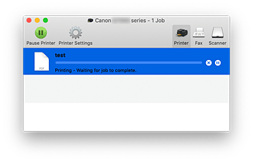 figura:Schermata di stato della stampa
