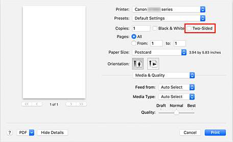 figur: Dubbelsidigt i dialogrutan Skriv ut