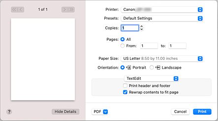 figure:Print dialog