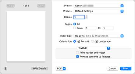 Abbildung: Dialog "Drucken"