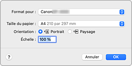 figure&nbsp;: Boîte de dialogue Configuration de la page
