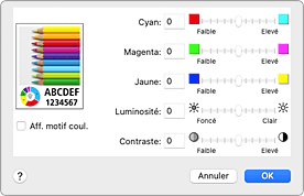 figure&nbsp;:&nbsp;Options couleur dans la boîte de dialogue Imprimer