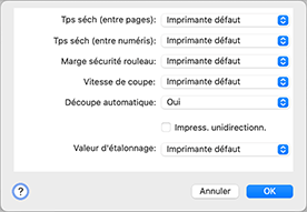 figure : Paramètres avancés du papier dans la boîte de dialogue Imprimer