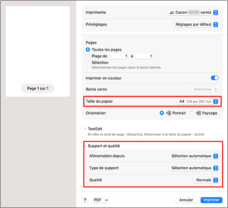 figure&nbsp;: boîte de dialogue Imprimer