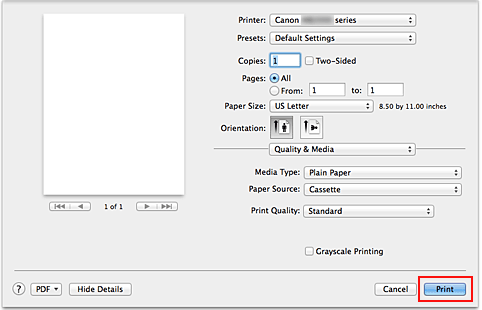 figure:Print in the Print dialog