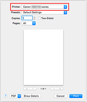 figure:Printer in the Print dialog