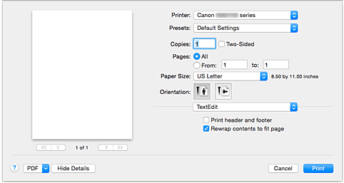 şekil:Yazdır iletişim kutusu