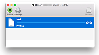 figur: Skjermbildet for utskriftsstatus