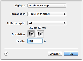 figure : Boîte de dialogue Configuration de la page