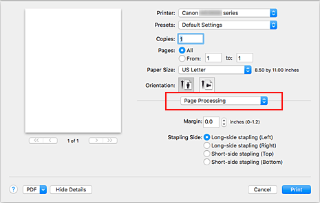 figur: Sidebehandling i udskriftsdialogen