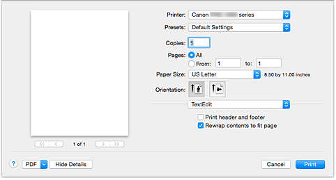 figure:Print dialog