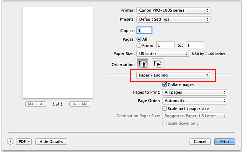 Canon Pro-100 unable to print 5x7 - Paper Size Err - Canon