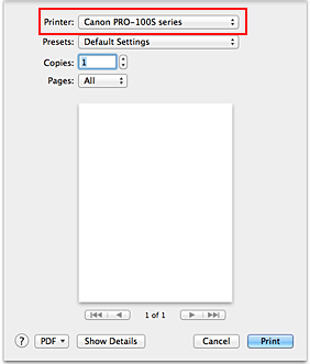 figure:Printer in the Print dialog