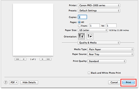 figure:Print in the Print dialog