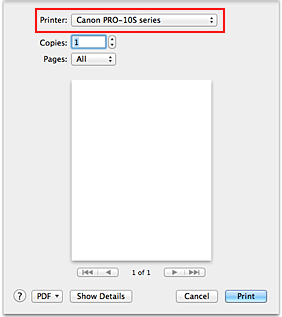 figure:Printer in the Print dialog