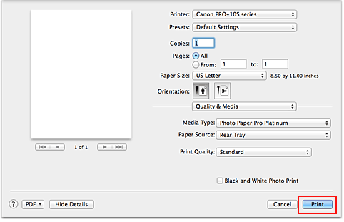 figure:Print in the Print dialog