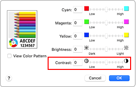 figure:Contrast of Color Options in the Print dialog